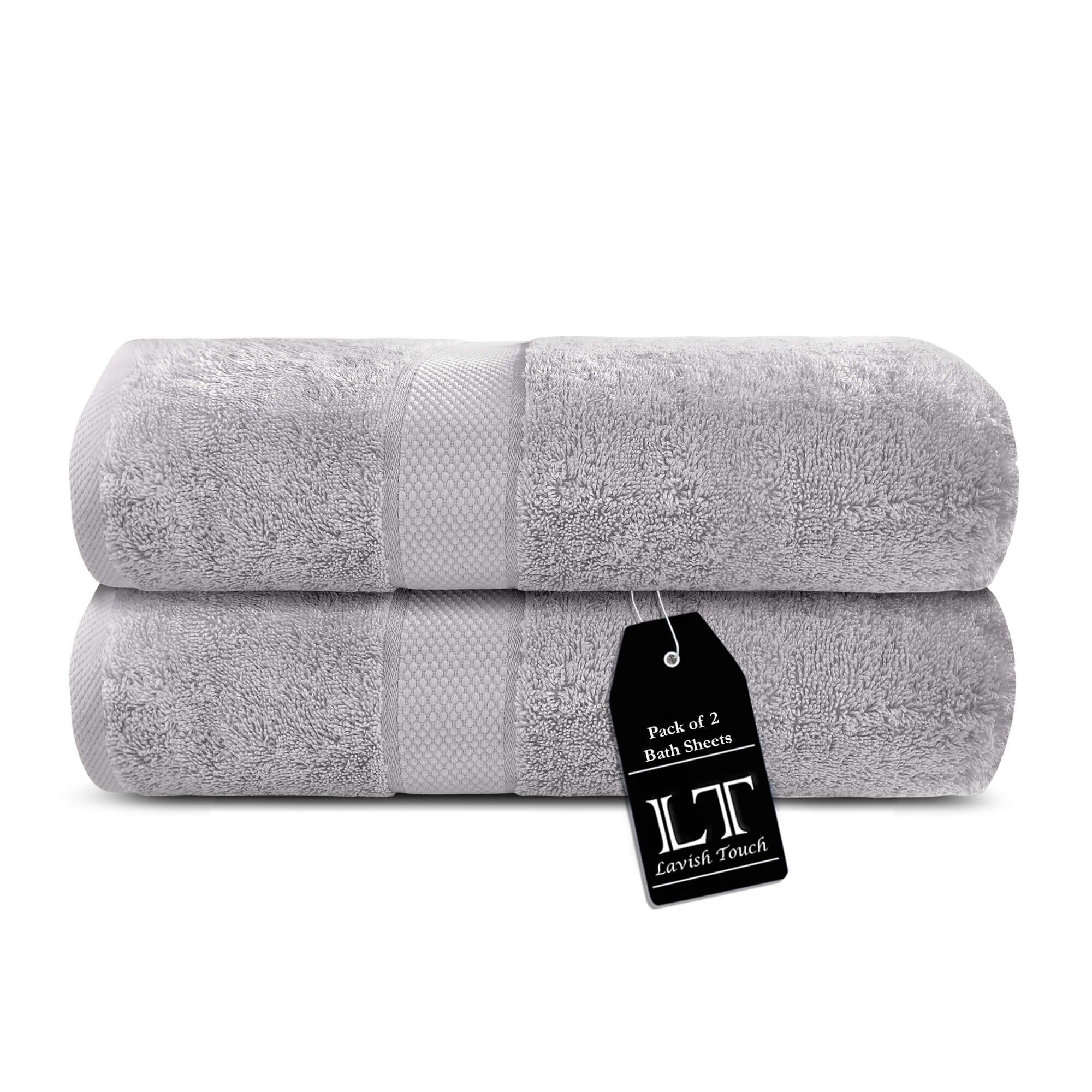 Lavish Touch 100% Cotton 600 GSM Aerocore Pack of 2 Bath Sheets - Zenvias