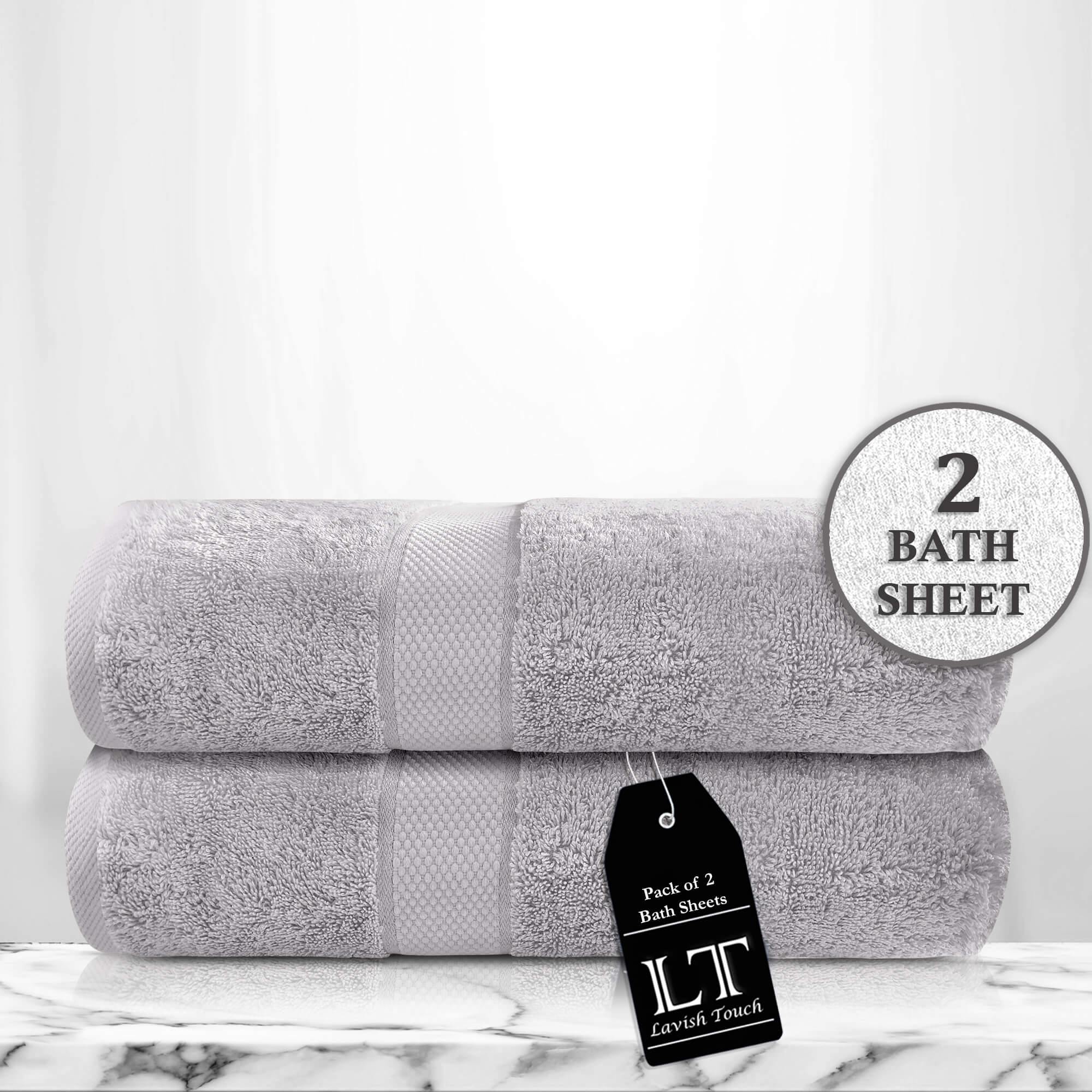 Lavish Touch 100% Cotton 600 GSM Aerocore Pack of 2 Bath Sheets - Zenvias