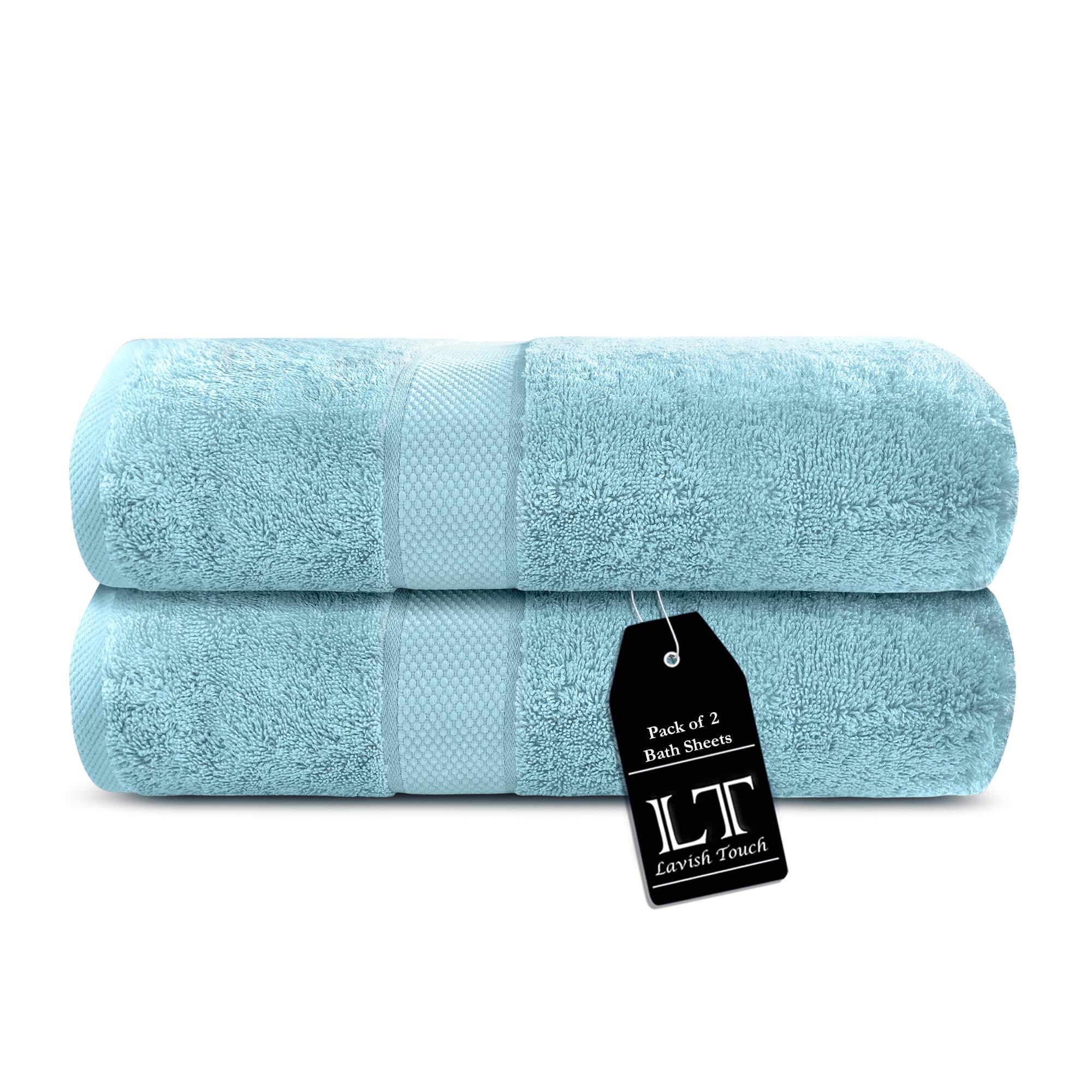 Lavish Touch 100% Cotton 600 GSM Aerocore Pack of 2 Bath Sheets - Zenvias