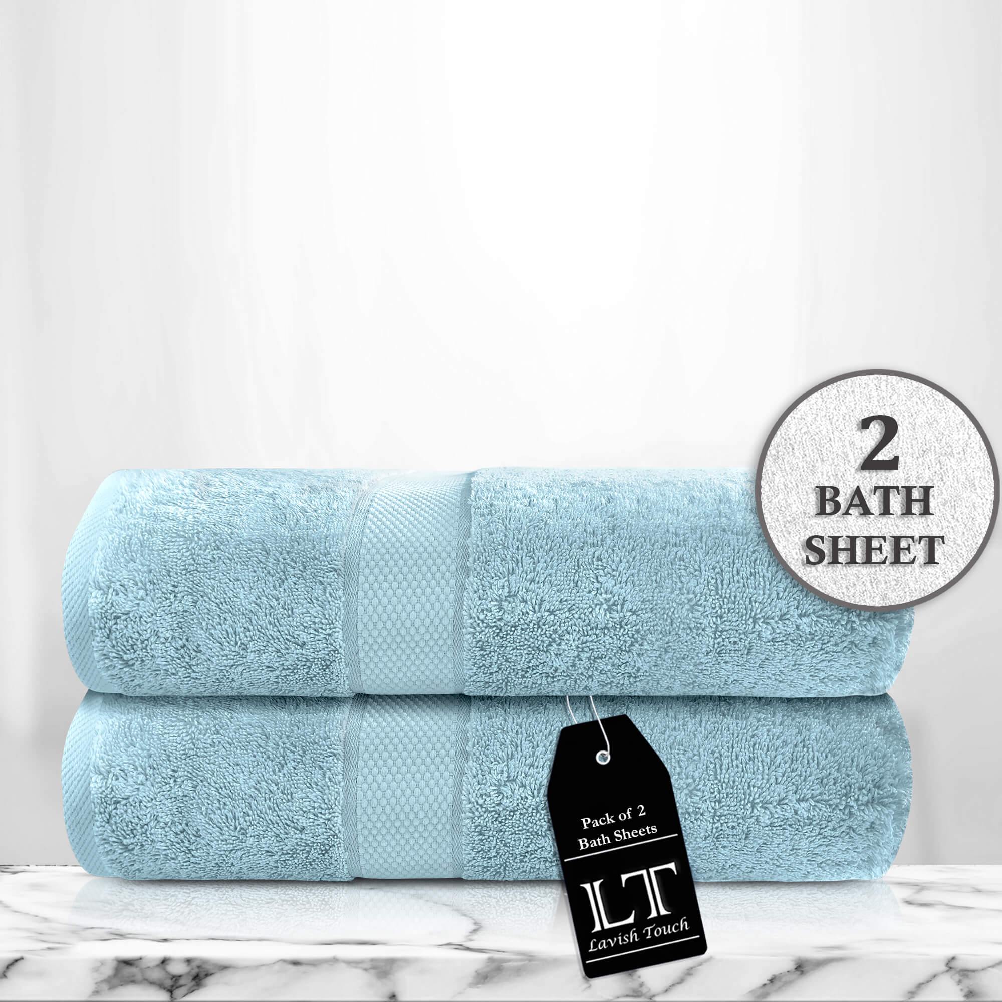 Lavish Touch 100% Cotton 600 GSM Aerocore Pack of 2 Bath Sheets - Zenvias