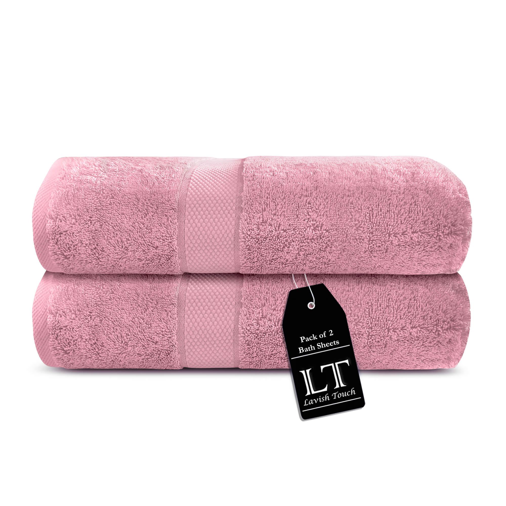 Lavish Touch 100% Cotton 600 GSM Aerocore Pack of 2 Bath Sheets - Zenvias