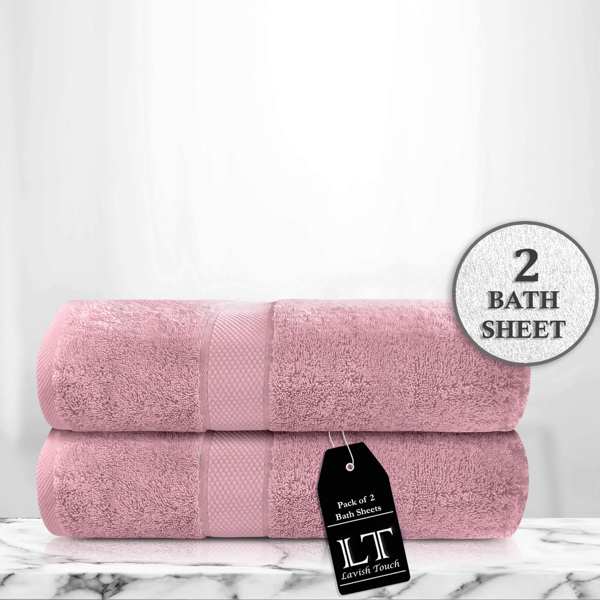 Lavish Touch 100% Cotton 600 GSM Aerocore Pack of 2 Bath Sheets - Zenvias