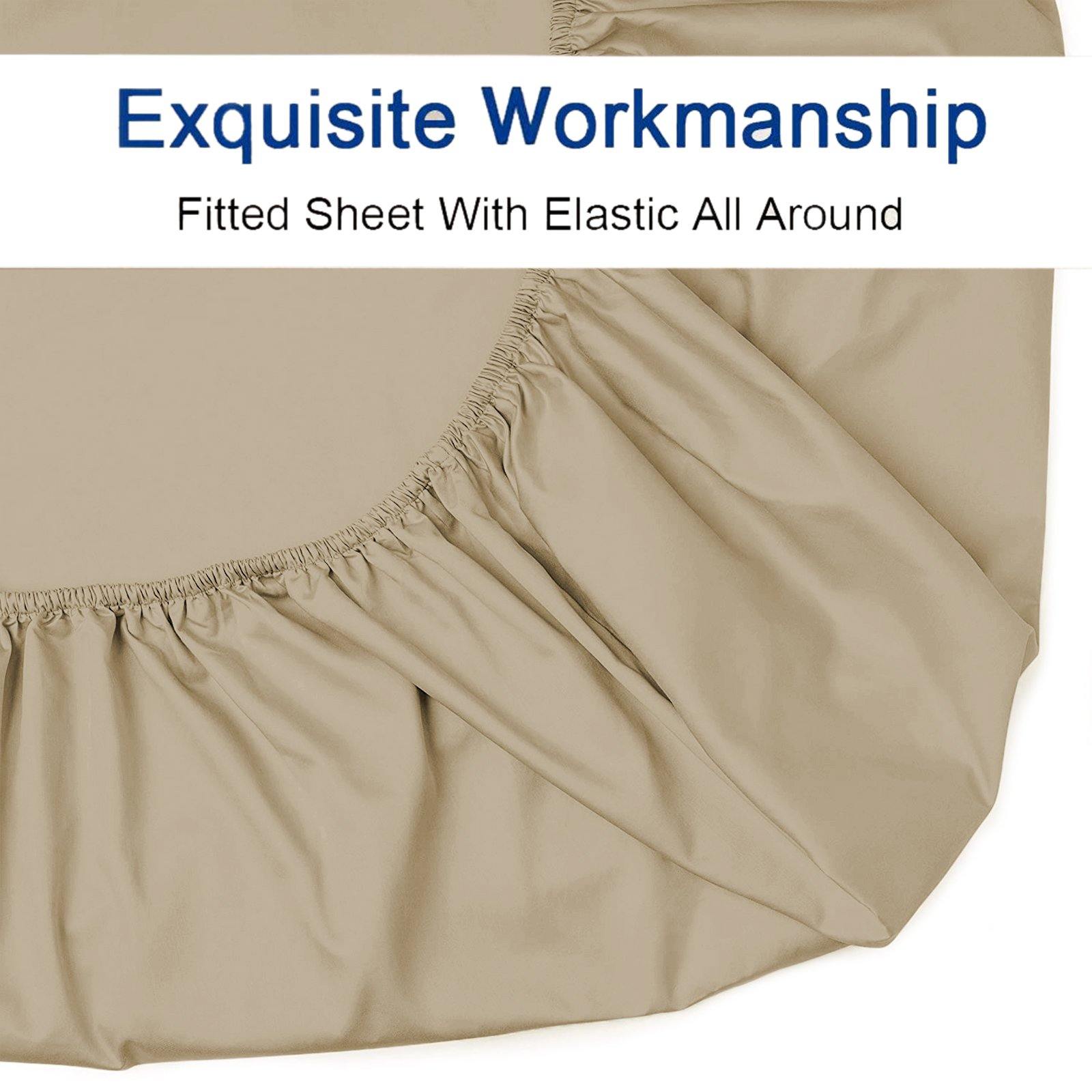 Lavish Touch 100% Cotton 500TC Queen Bed Sheet Set 4 Pcs Zenvias