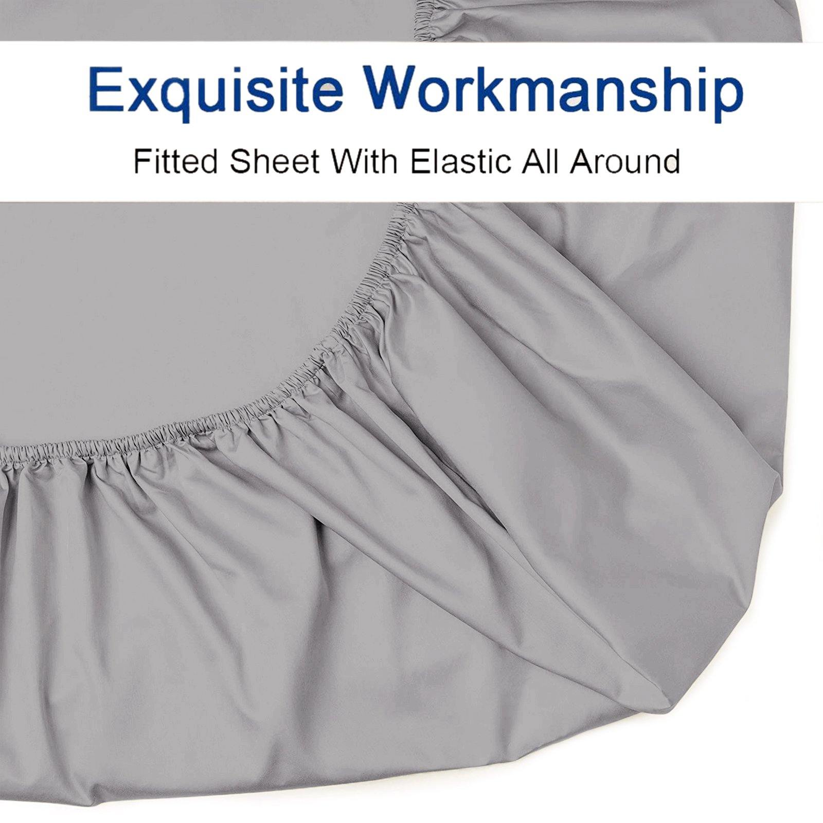 Lavish Touch 100% Cotton 500TC Queen Bed Sheet Set 4 Pcs Zenvias