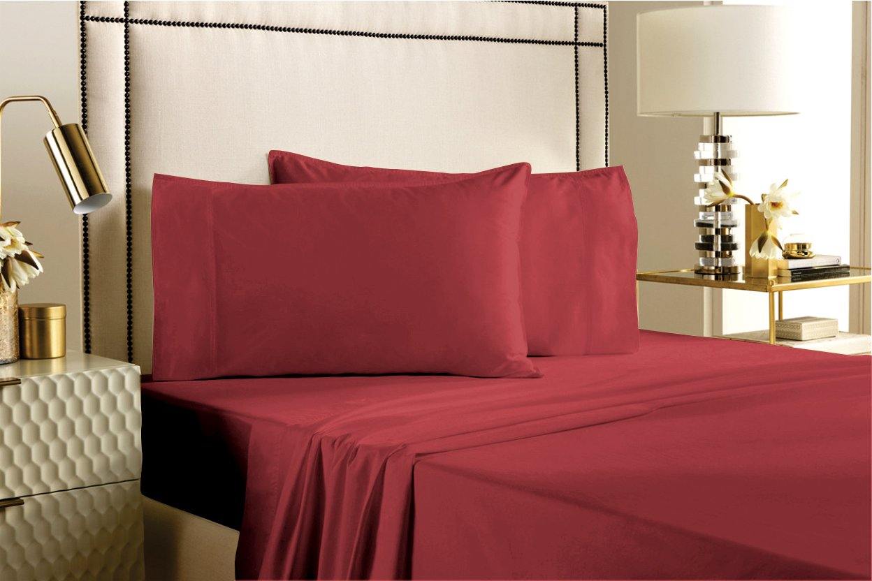 Lavish Touch 100% Cotton 500TC Queen Bed Sheet Set 4 Pcs Zenvias