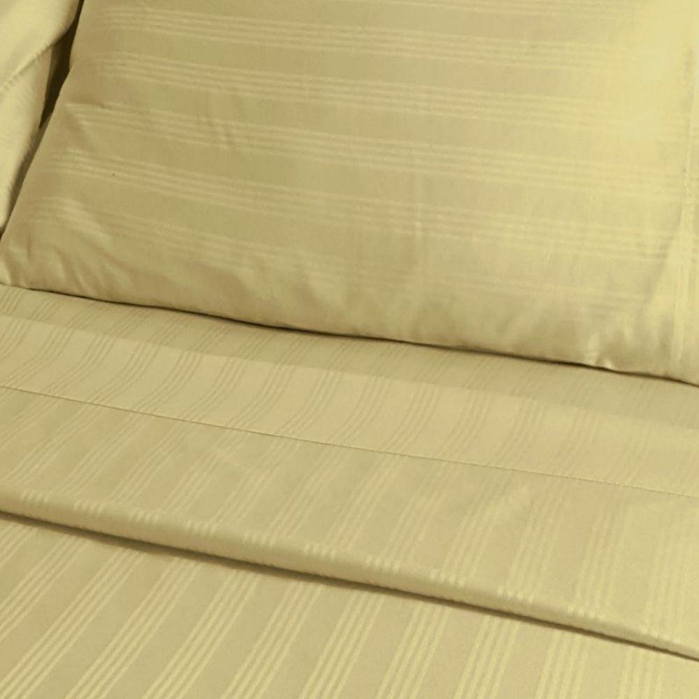 Lavish Touch 100% Cotton 500 TC Sateen Stripe 4pc Sheet Set - Queen - Zenvias