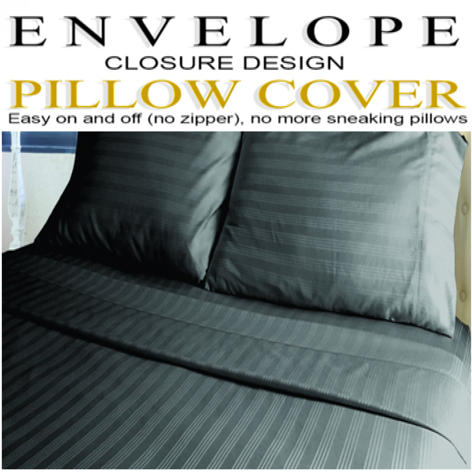 Lavish Touch 100% Cotton 500 TC Sateen Stripe 4pc Sheet Set - Queen - Zenvias