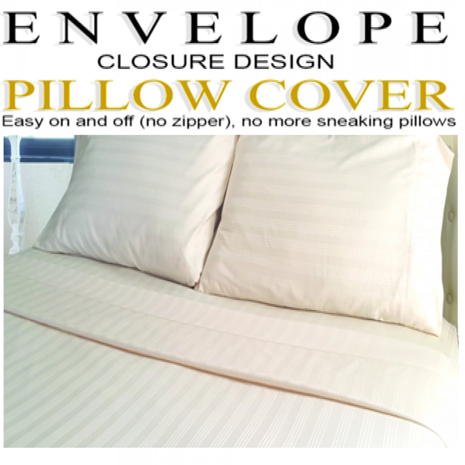 Lavish Touch 100% Cotton 500 TC Sateen Stripe 4pc Sheet Set - Queen - Zenvias