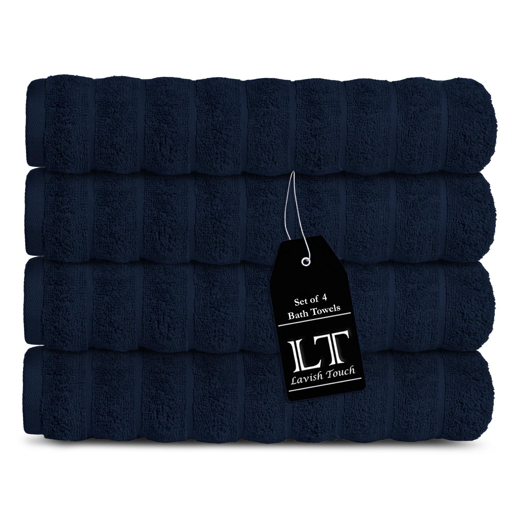 Lavish Touch 100% Cotton 650 GSM Bath Towels Pack of 4 - Zenvias