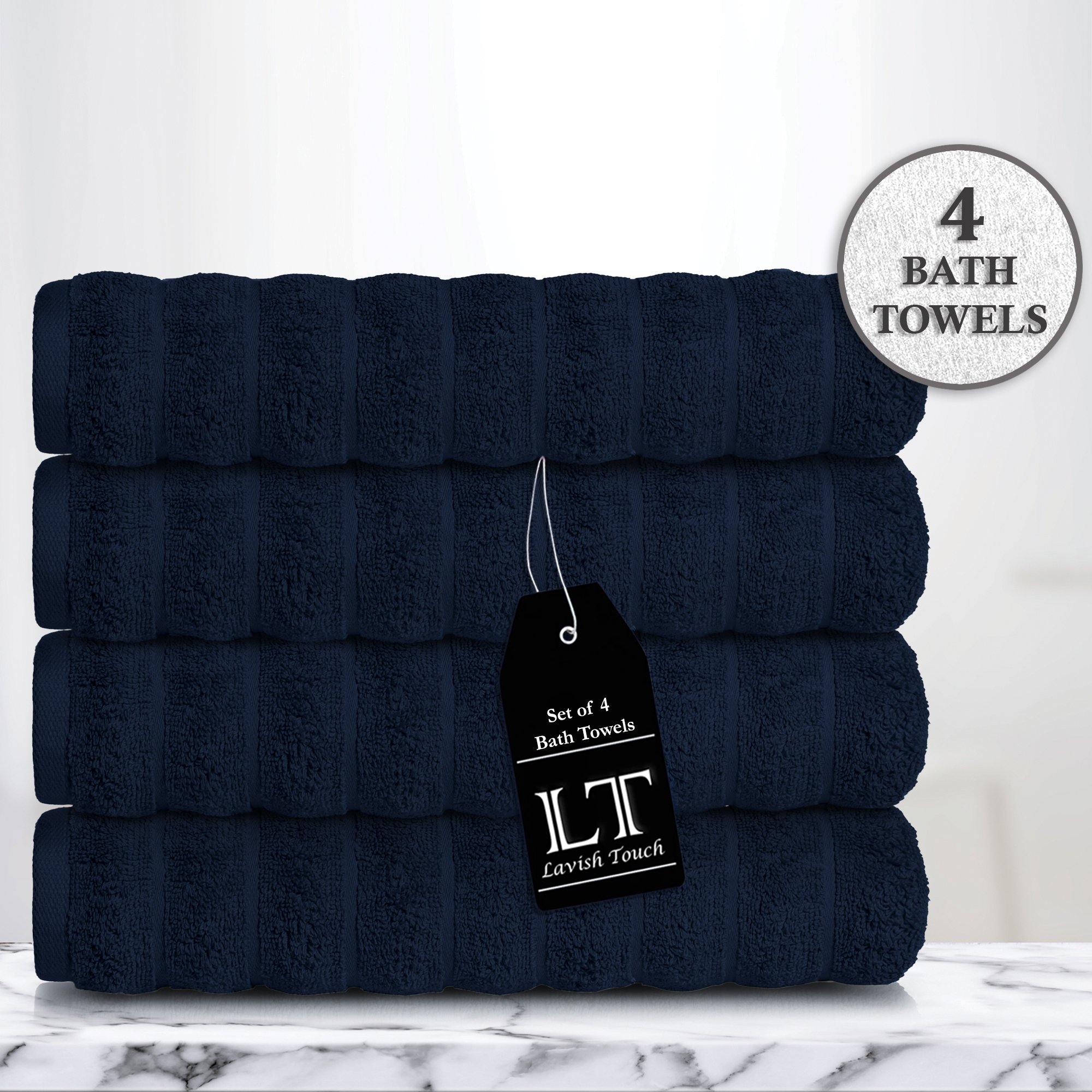 Lavish Touch 100% Cotton 650 GSM Bath Towels Pack of 4 - Zenvias