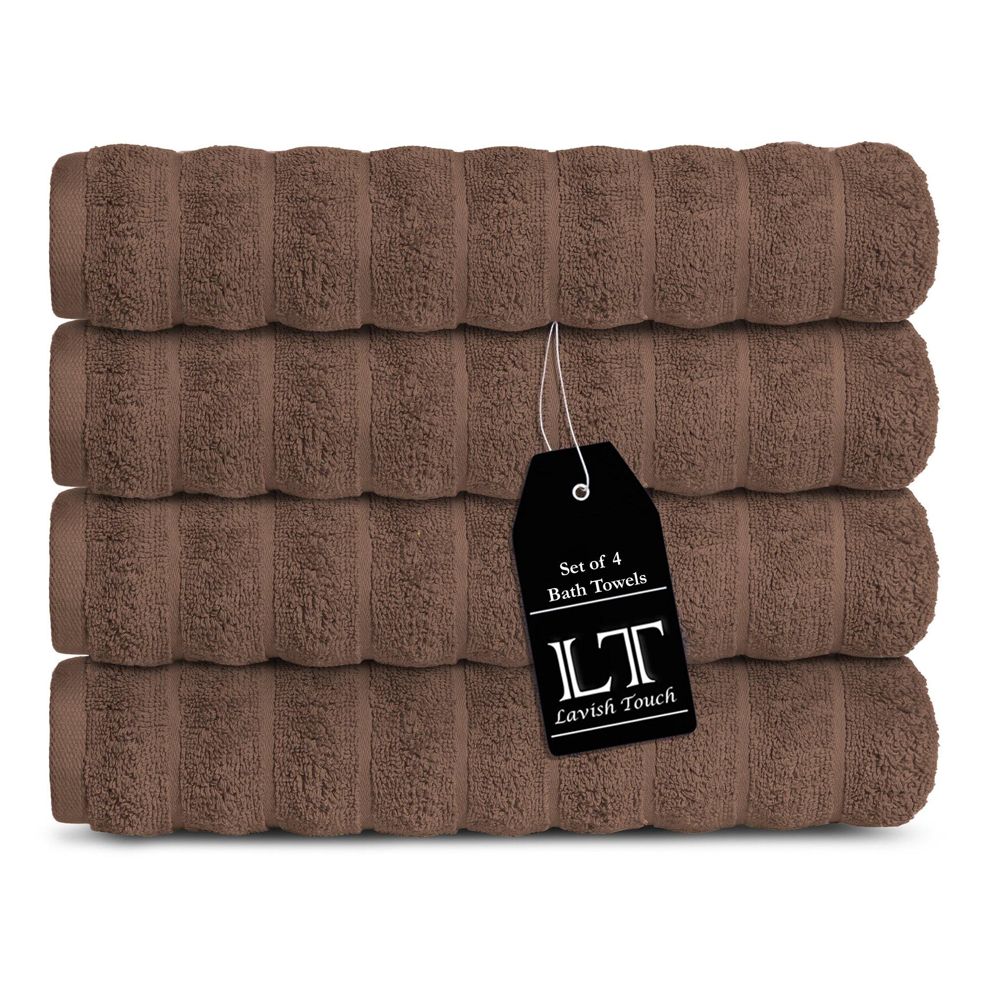 Lavish Touch 100% Cotton 650 GSM Bath Towels Pack of 4 - Zenvias