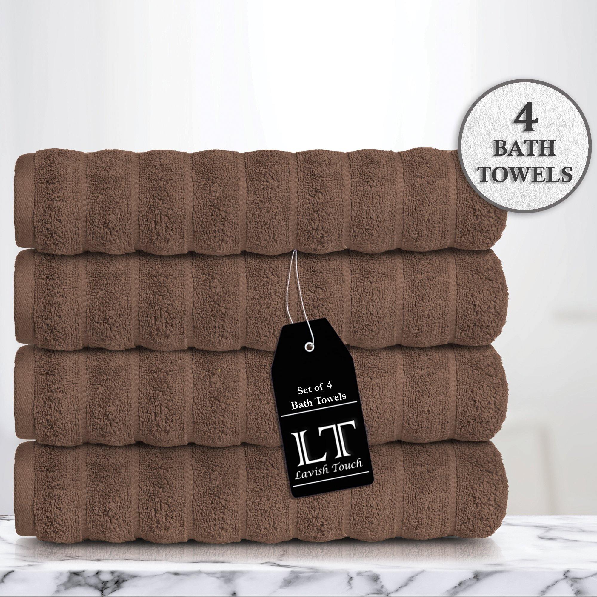 Lavish Touch 100% Cotton 650 GSM Bath Towels Pack of 4 - Zenvias