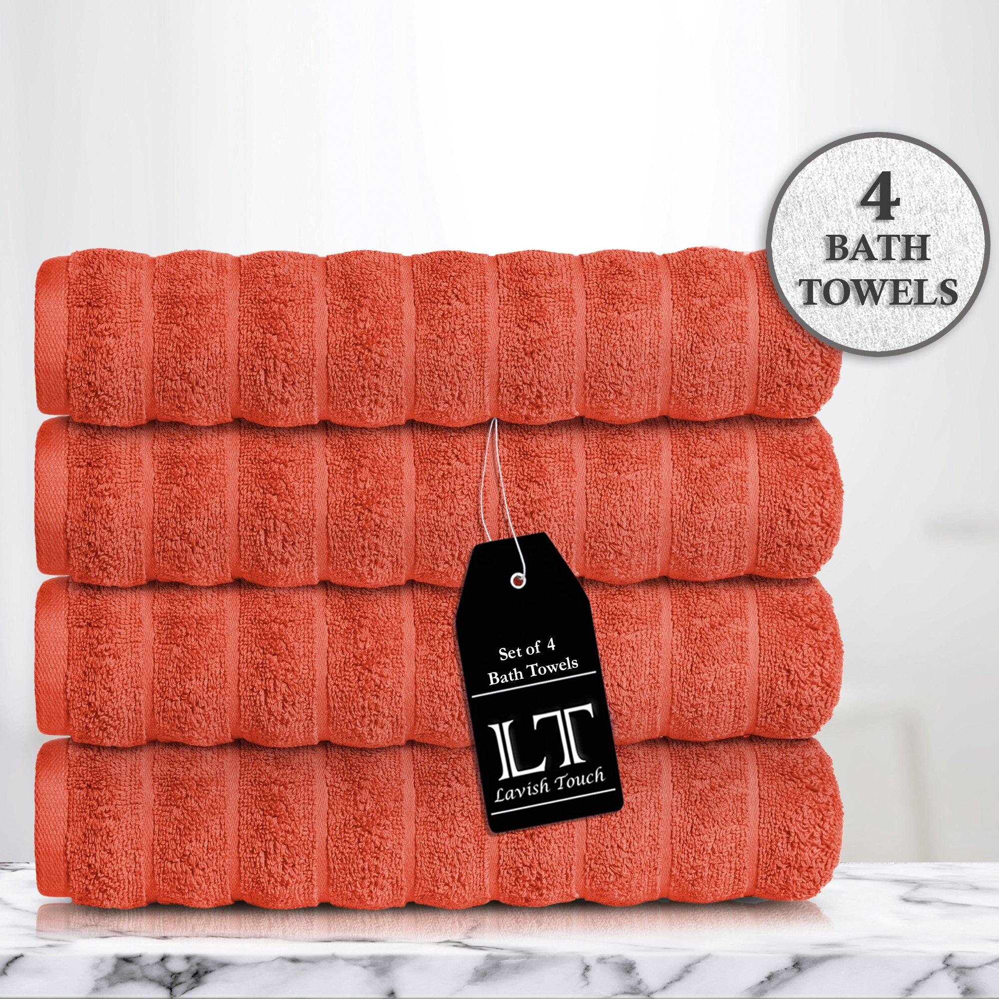 Lavish Touch 100% Cotton 650 GSM Bath Towels Pack of 4 - Zenvias