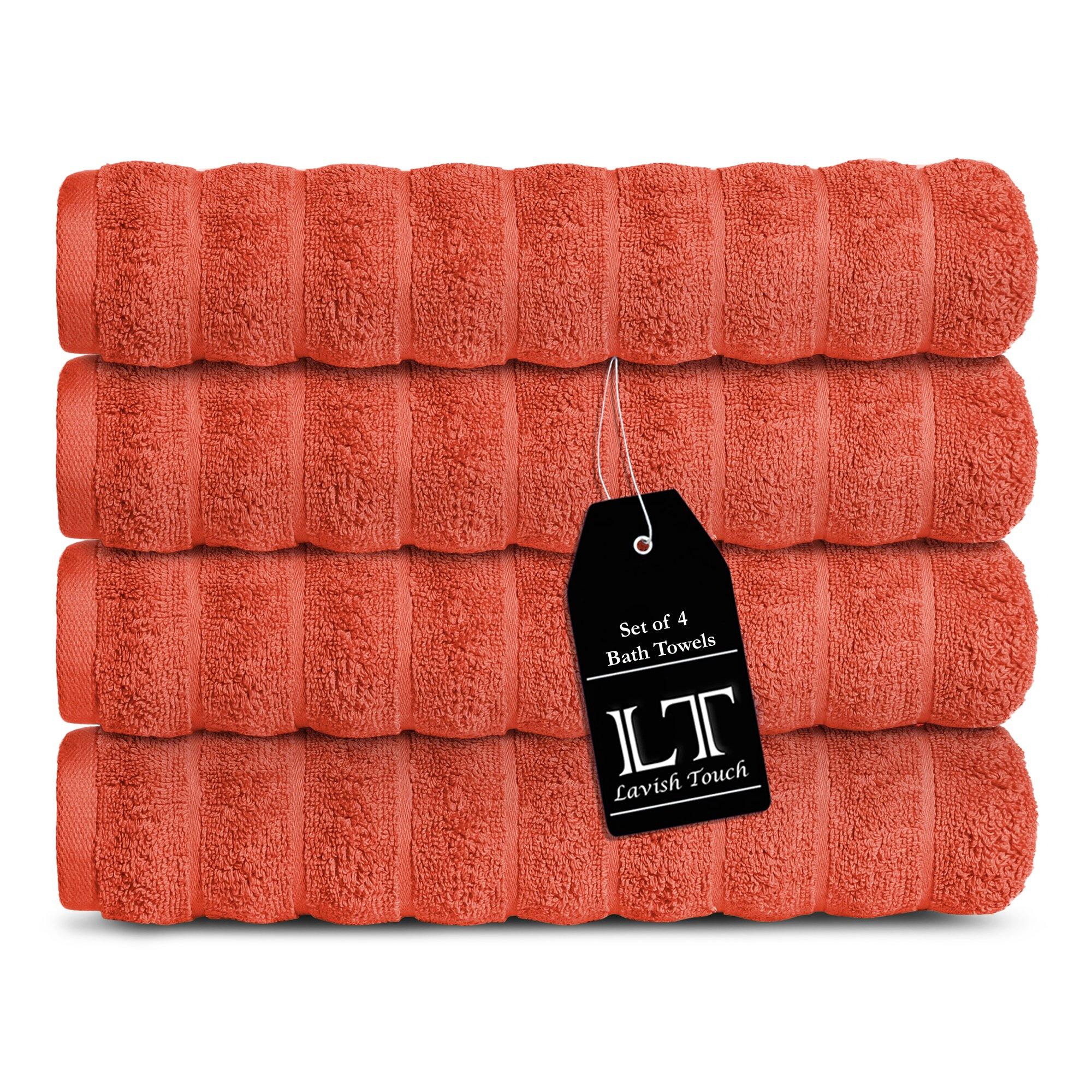 Lavish Touch 100% Cotton 650 GSM Bath Towels Pack of 4 - Zenvias
