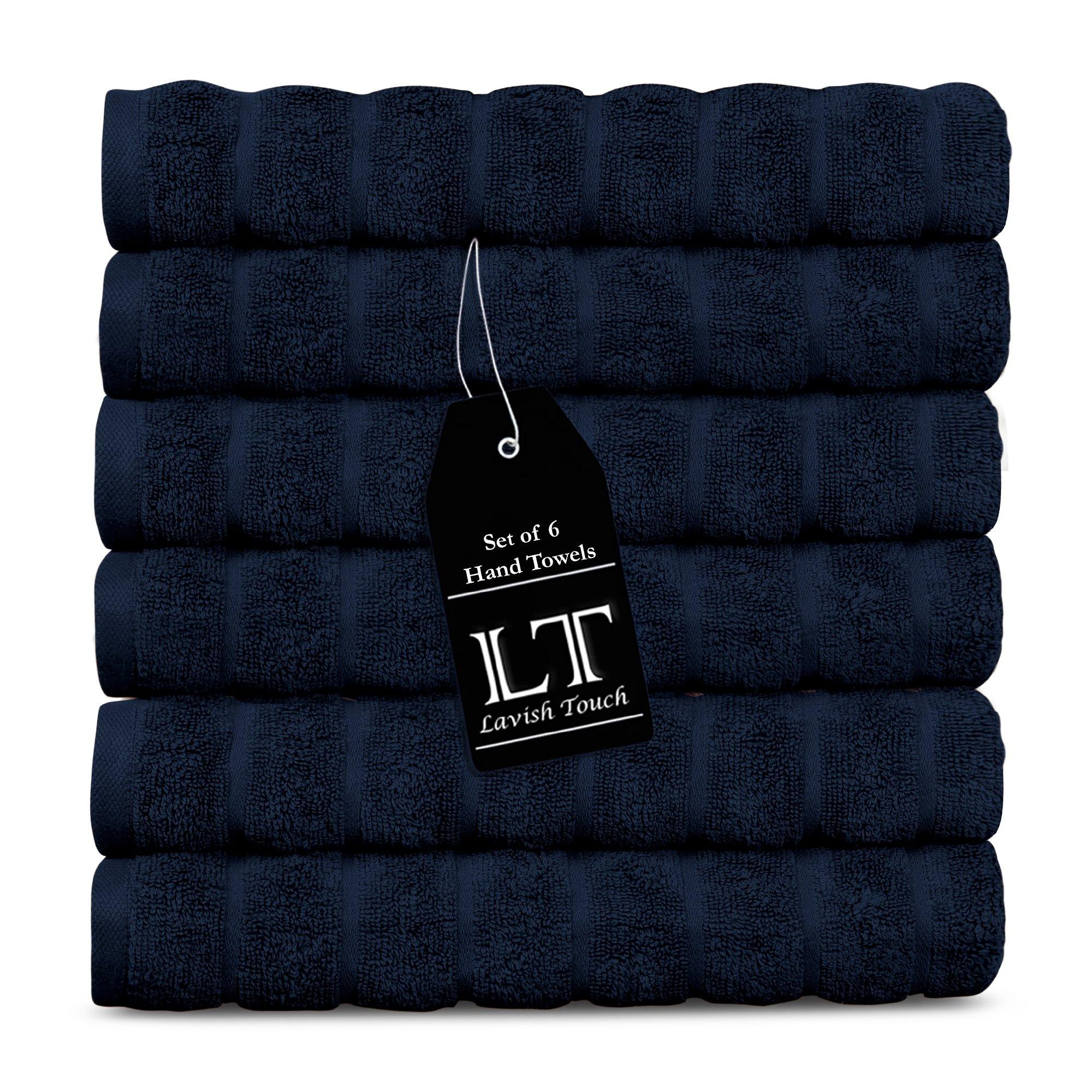 Lavish Touch 100% Cotton 600 GSM Hand Towels 6 Pcs - Zenvias
