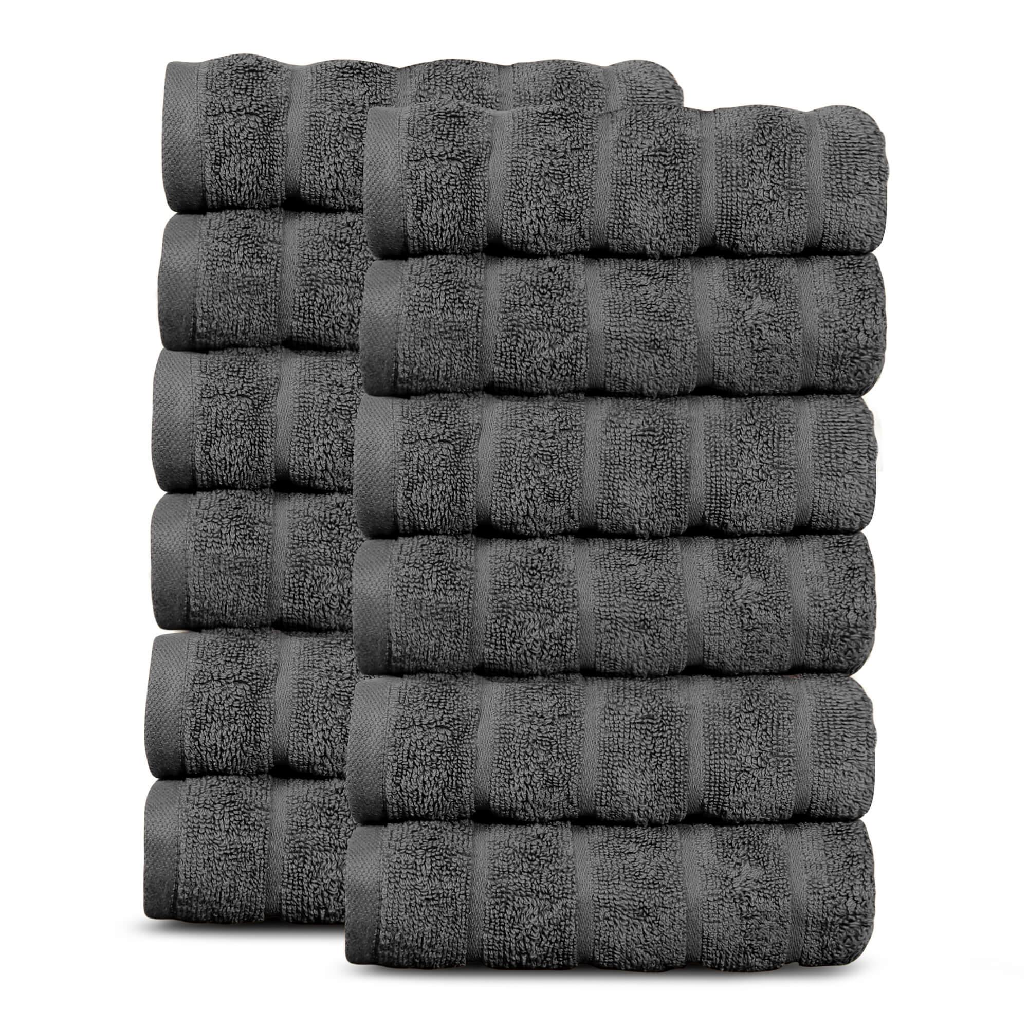 Lavish Touch 100% Cotton 600 GSM Face Towels Pack of 12 - Zenvias