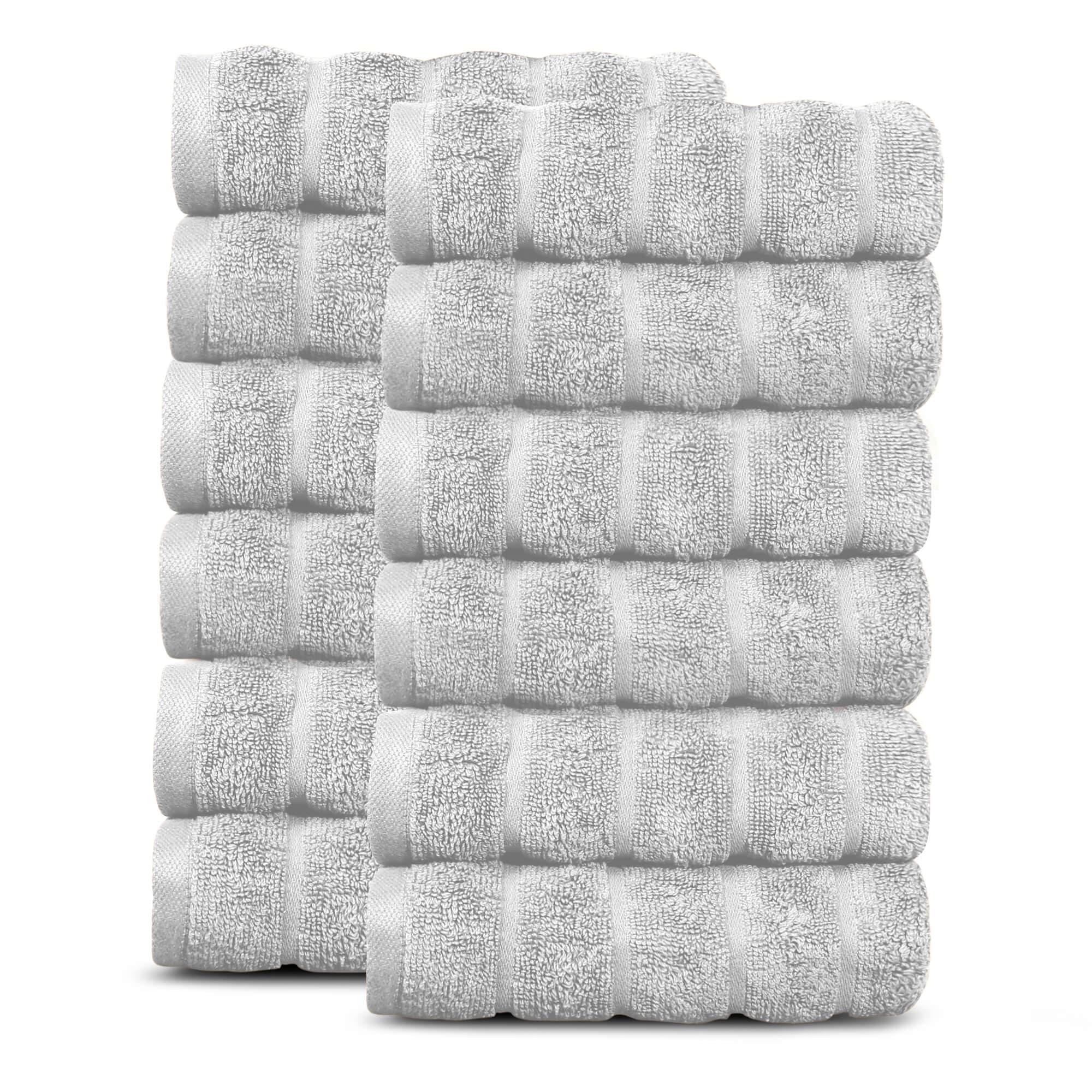 Lavish Touch 100% Cotton 600 GSM Face Towels Pack of 12 - Zenvias