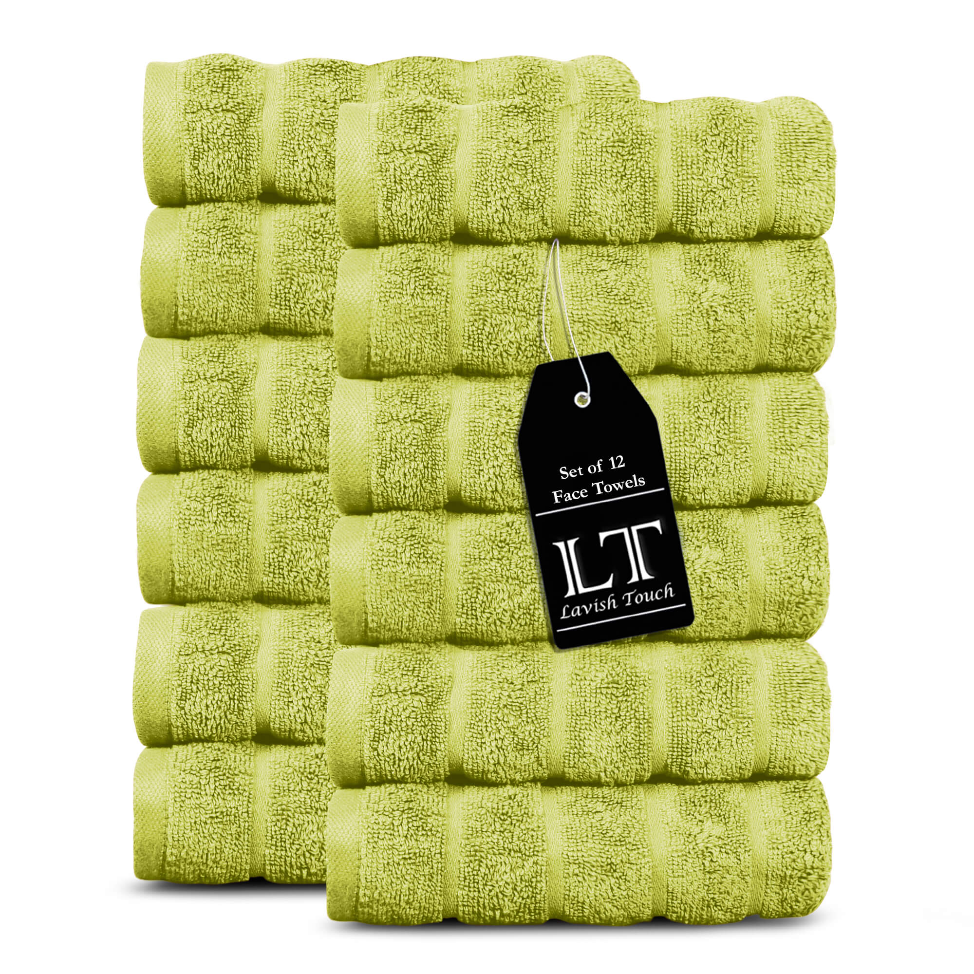 Lavish Touch 100% Cotton 600 GSM Face Towels Pack of 12 - Zenvias