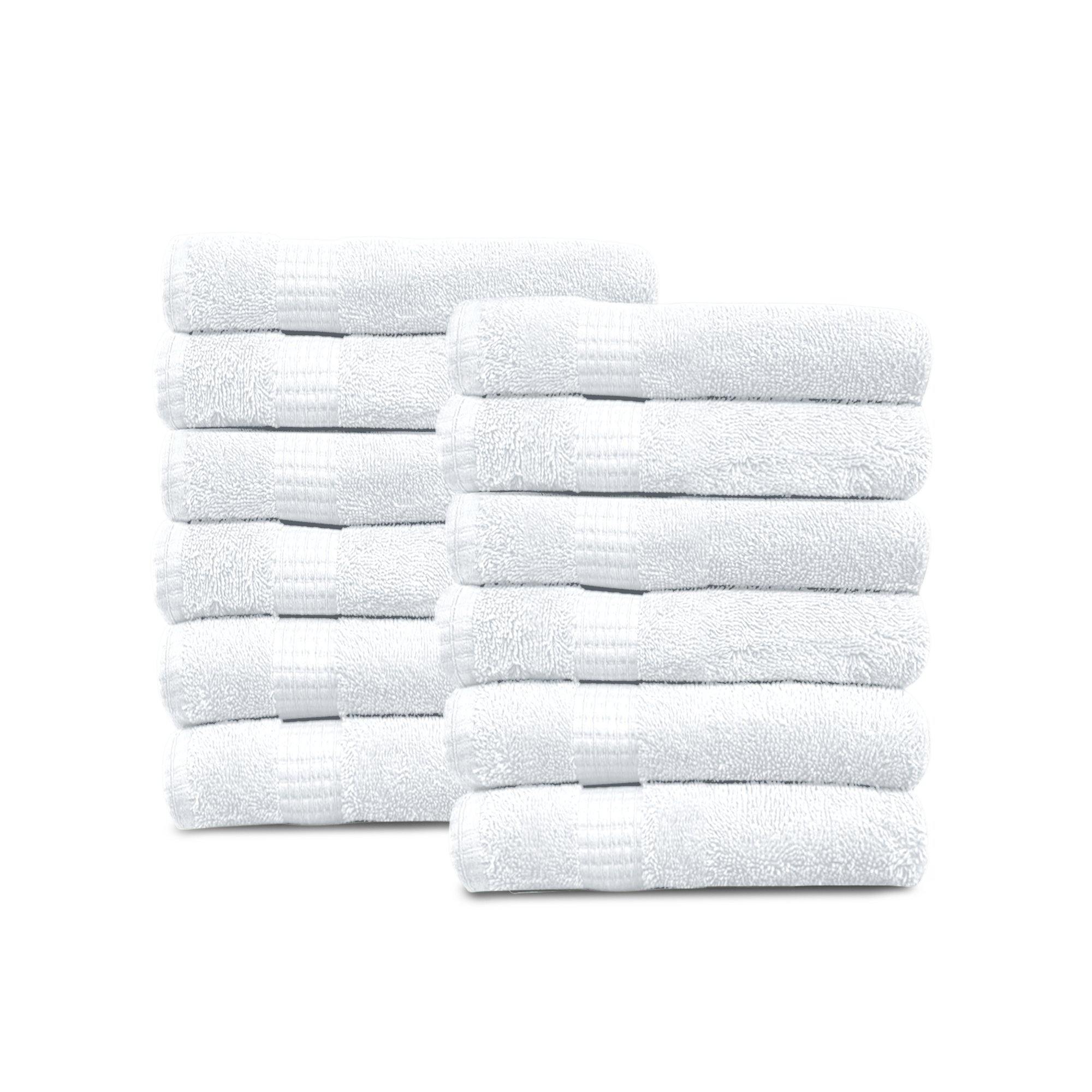 Lavish Touch 100% Cotton 600 GSM Melrose Pack of 12 Wash Towels - Zenvias