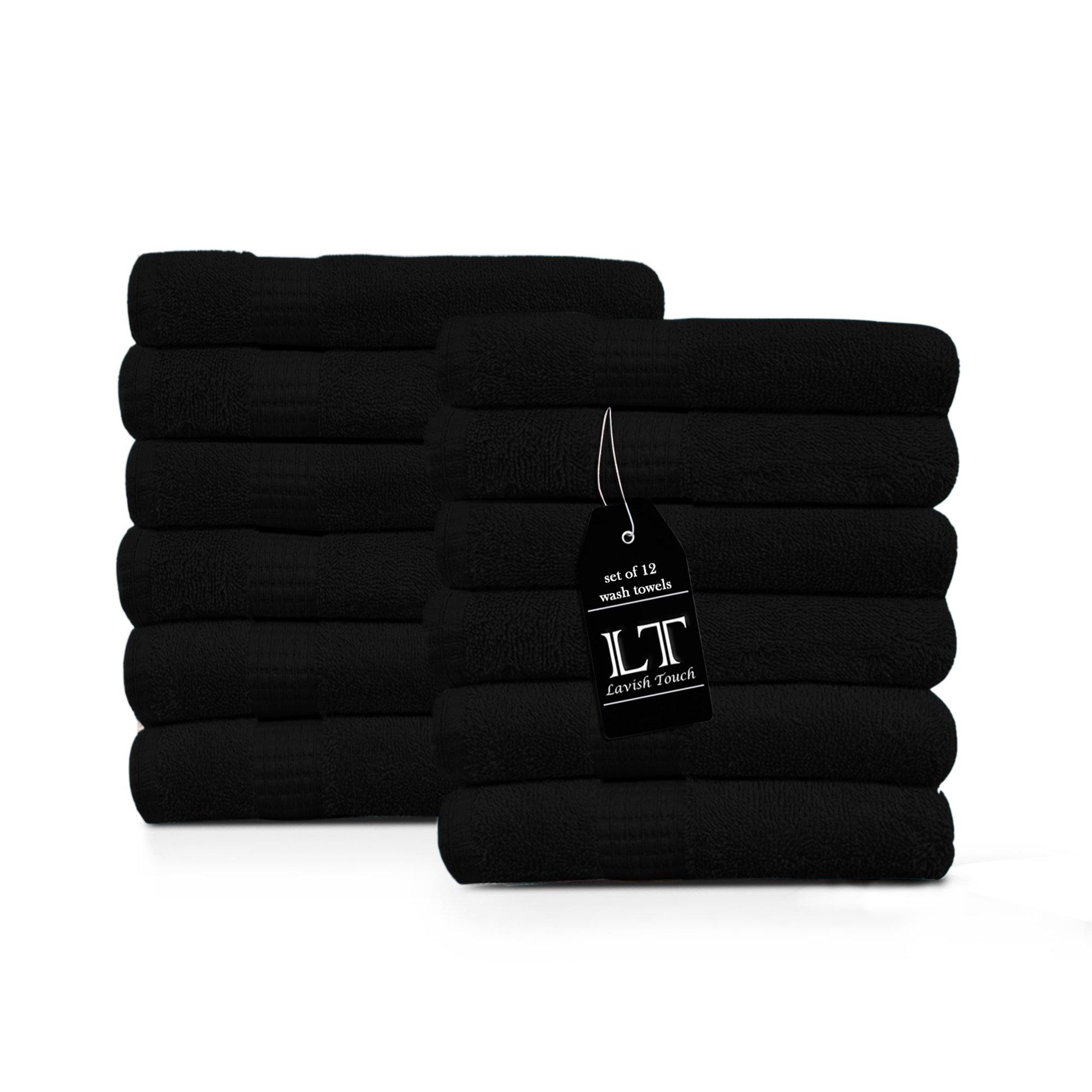 Lavish Touch 100% Cotton 600 GSM Melrose Pack of 12 Wash Towels - Zenvias