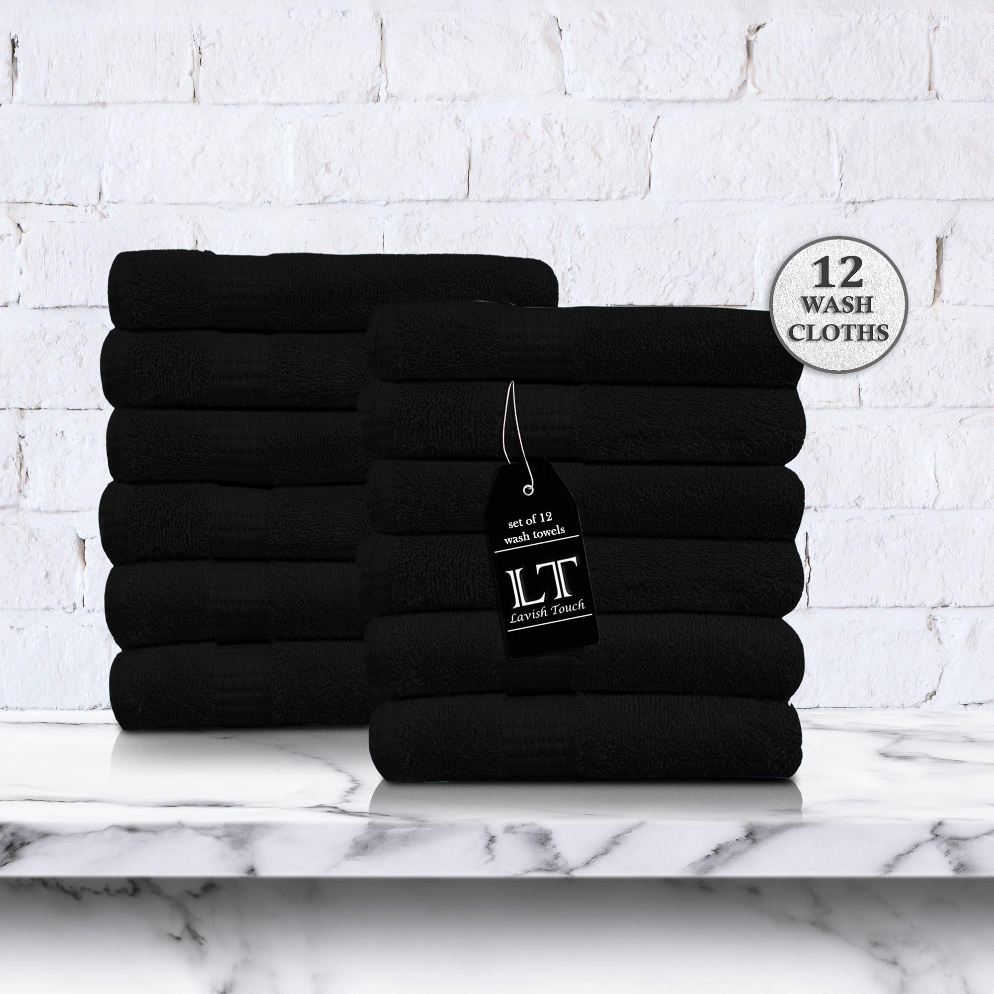 Lavish Touch 100% Cotton 600 GSM Melrose Pack of 12 Wash Towels - Zenvias