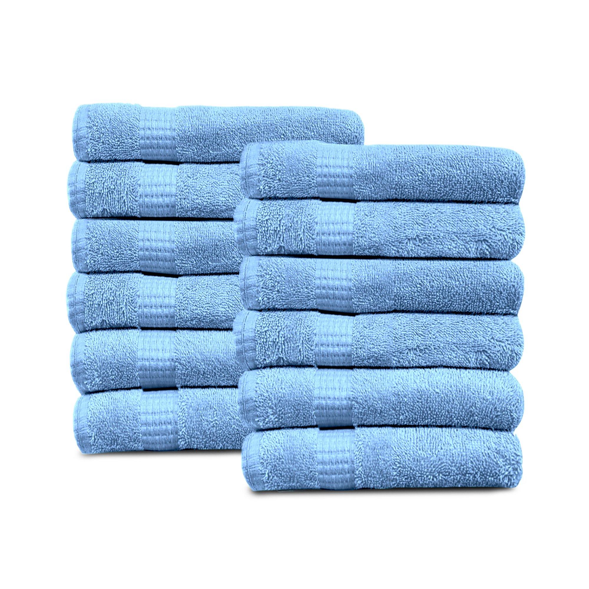 Lavish Touch 100% Cotton 600 GSM Melrose Pack of 12 Wash Towels - Zenvias