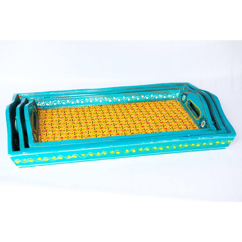 Lavish Touch Madera Tray - Set Of 3 - Zenvias