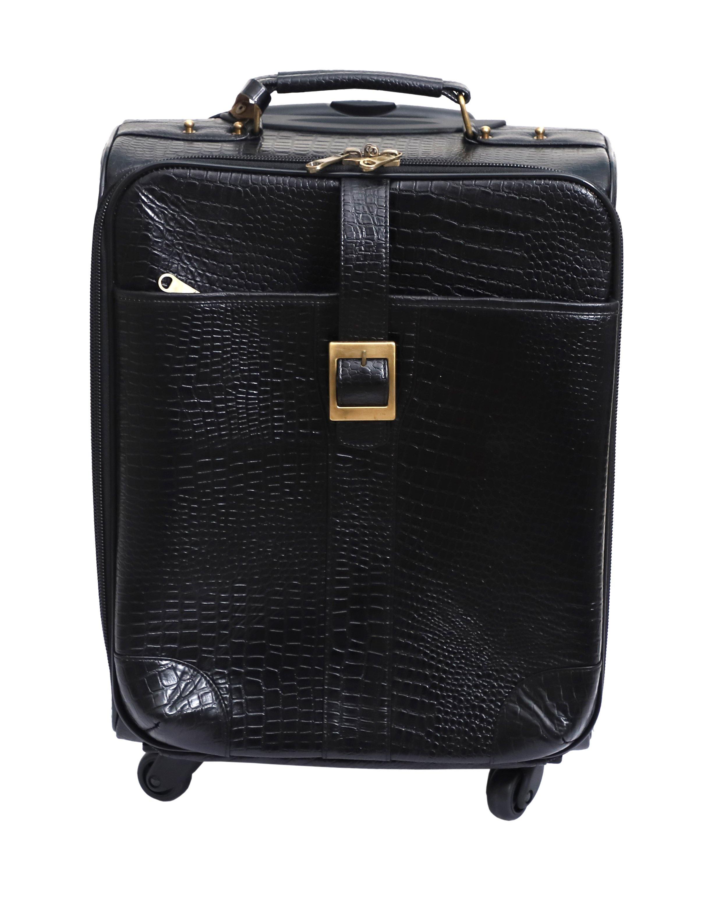 Lavish Touch Oslo Trolley Bag
 Leather - Black
 ( With Texture ) - Zenvias