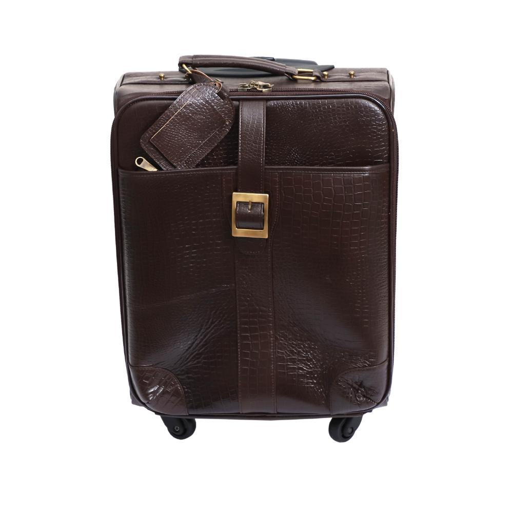 Lavish Touch Oslo Trolley Bag
 Leather - Brown
 ( With Texture ) - Zenvias