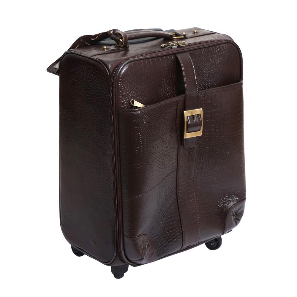 Lavish Touch Oslo Trolley Bag
 Leather - Brown
 ( With Texture ) - Zenvias