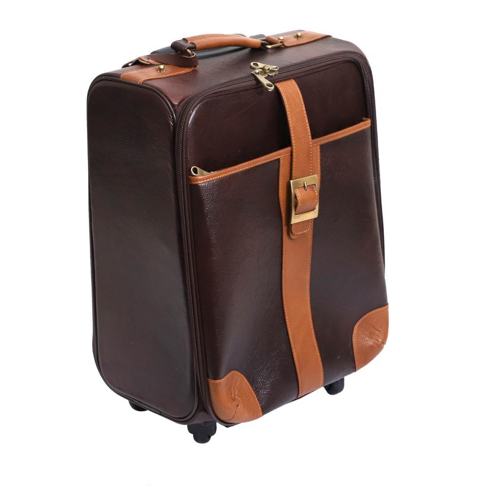 Lavish Touch Mulford Trolley Bag
 Leather - Brown - Zenvias