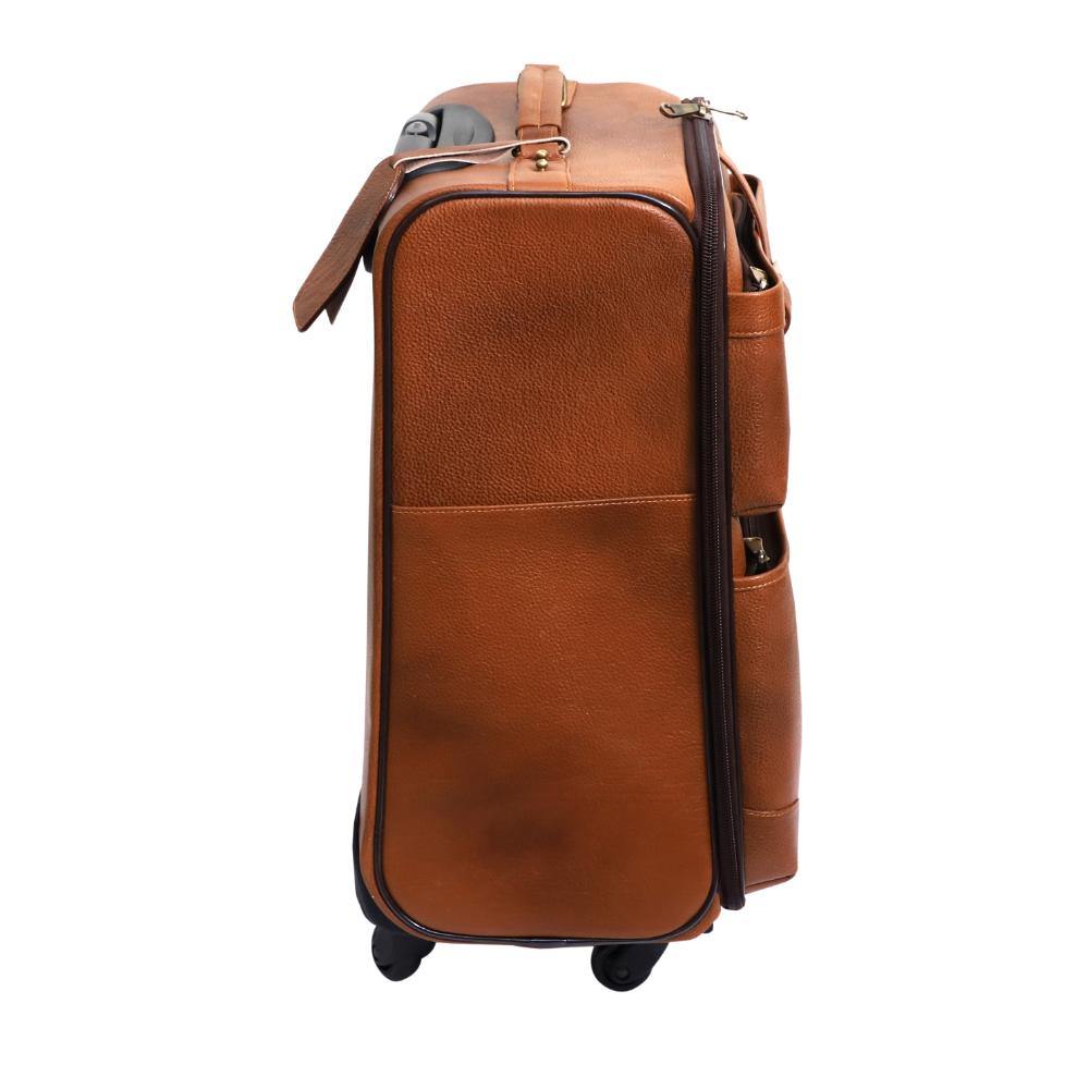 Lavish Touch Elm Trolley Bag
 Leather - Tan
 ( Without Texture ) - Zenvias